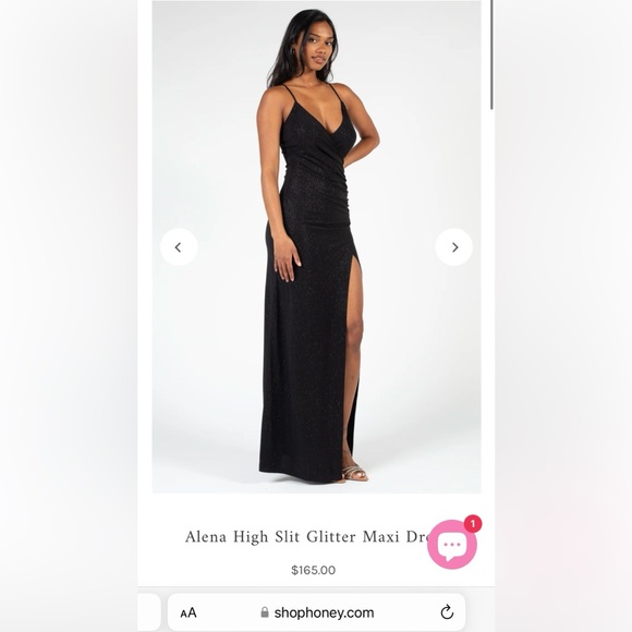 ❗️SOLD❗️Honey boutique high slit glitter maxi dress - Picture 2 of 6